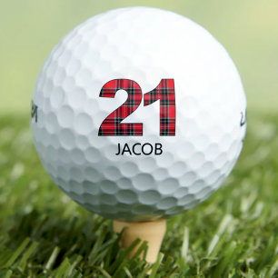 Cooles Golfer-Geschenk 21. Geburtstag kariertes De Golfball