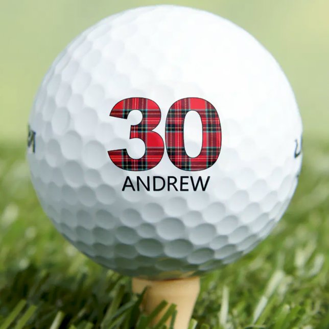Cooles Golfer-Geschenk 30. Geburtstag kariertes De Golfball (Von Creator hochgeladen)