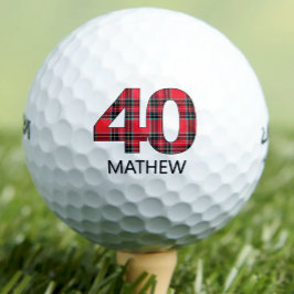 Cooles Golfer-Geschenk 40. Geburtstag kariertes De Golfball
