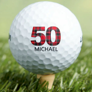 Cooles Golfer-Geschenk zum 50. Geburtstag rotes Ka Golfball