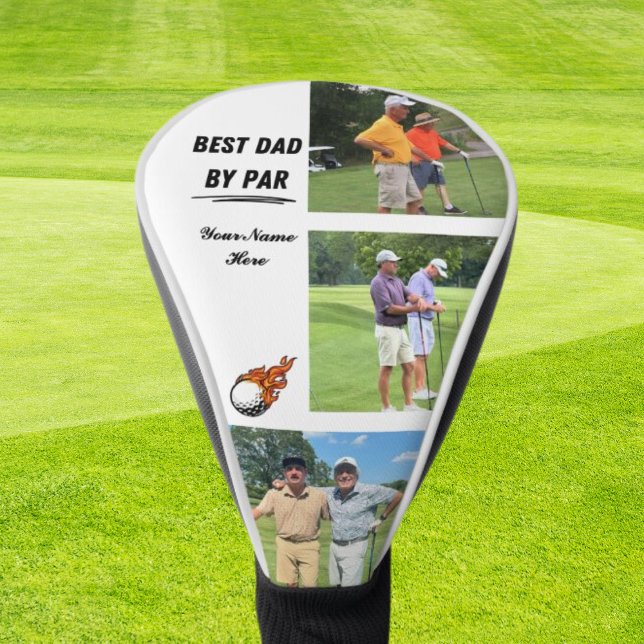 Cooles Golfgeschenk für Vater mit 3 Foto und Name  Golf Headcover (Von Creator hochgeladen)