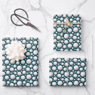 cooles Golfsportmodell gekachelt Geschenkpapier Set