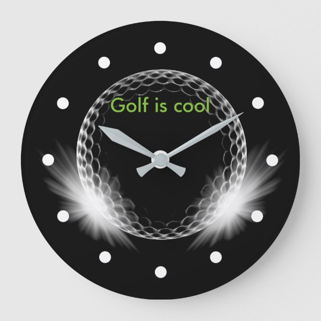 Cooles Golfthema Große Wanduhr (Vorderseite)