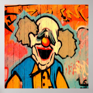 Cooles Graffiti Clown Zuhause Office-Dekorationpos Poster