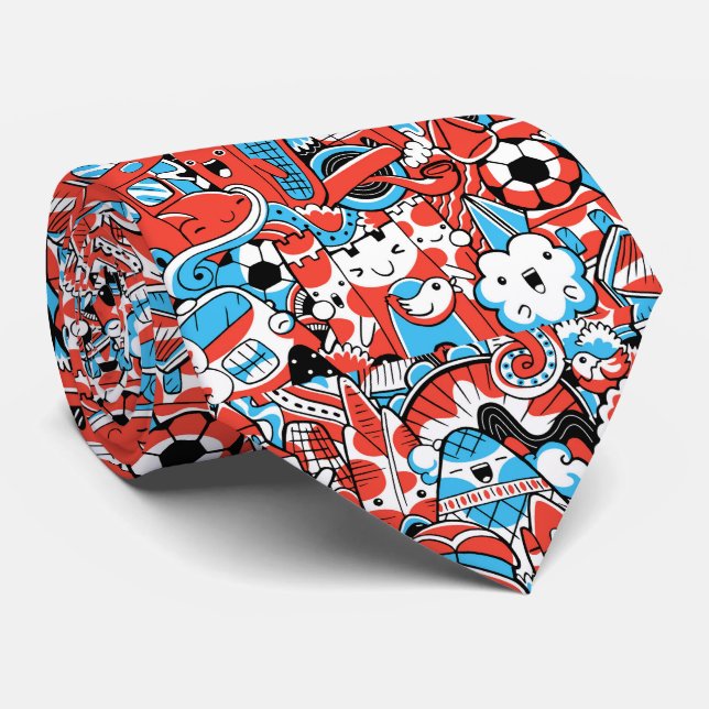 cooles Graffiti-Muster Krawatte (Gerollt)