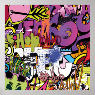 Cooles Graffiti Wortart Wohngestaltung Poster