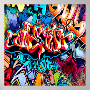 Cooles Graffiti Wortart Wohngestaltung Poster