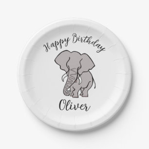 Cooles grafisches ELEPHANT - Happy Birthday - Part Pappteller