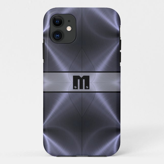 Cooles Graues Shiny-Edelstahlmetall 14 Case-Mate iPhone Hülle (Rückseite)