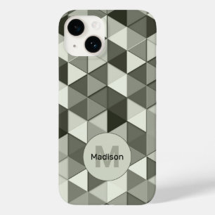Cooles Graustufendreieck-geometrisches Monogramm Case-Mate iPhone 14 Hülle