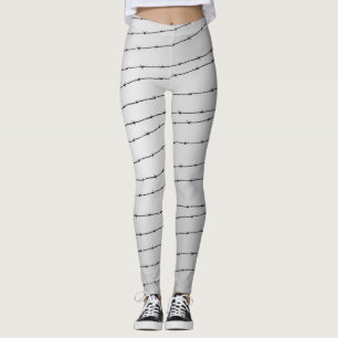 Cooles grauweißes und schwarzes Stacheldraht Leggings