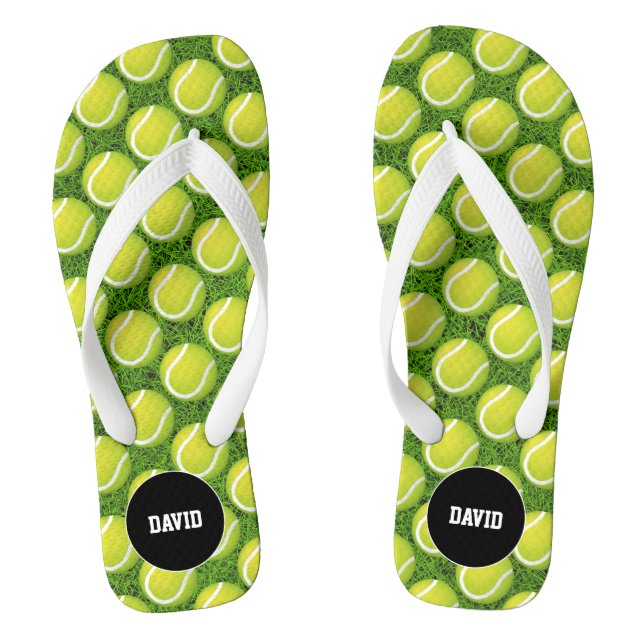 Cooles Green Tennis Pattern Sportgeschenk Flip Flops (Fußbett)