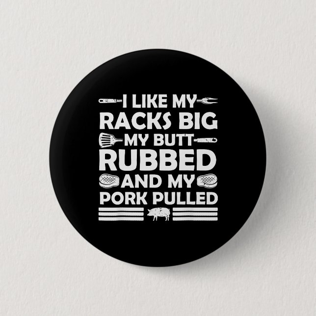 Cooles Grillen für Männer Frauen Schweinefleisch R Button (Vorderseite)
