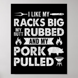 Cooles Grillen für Männer Frauen Schweinefleisch R Poster