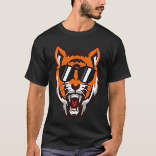 Cooles Growlingmaul offenes Bengalisches Tiger mit T-Shirt