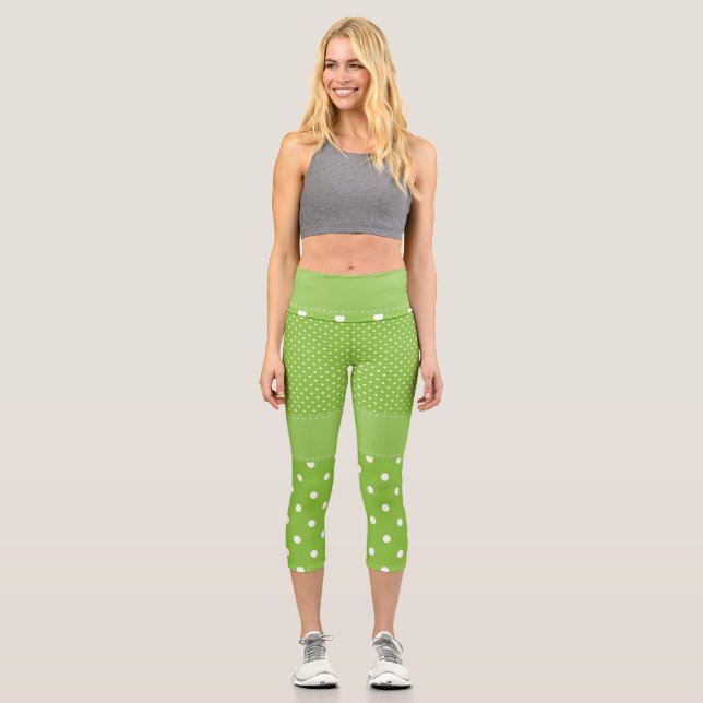 Cooles Grün Capri Leggings (Vorderseite)