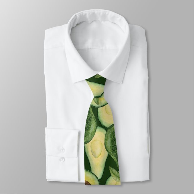 Cooles grünes Avocado-Muster  Krawatte (Gebunden)