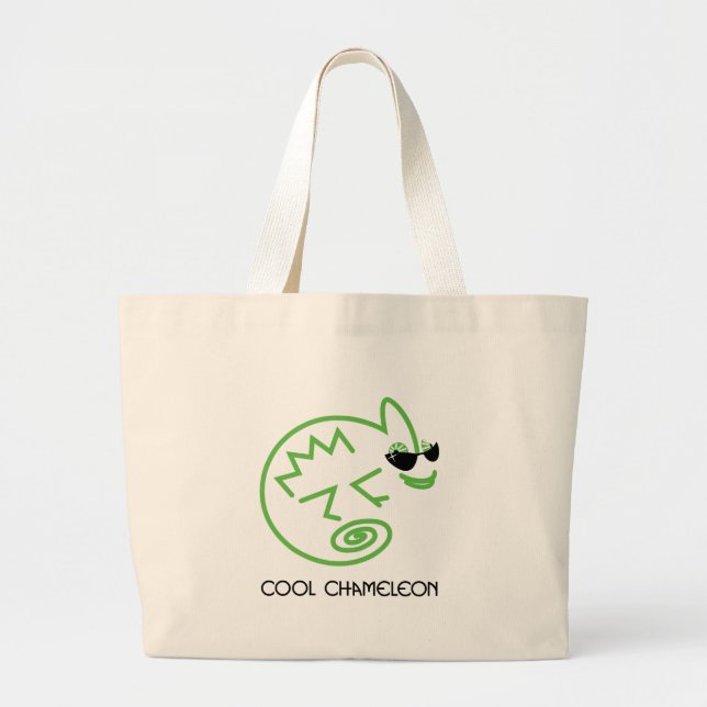Cooles grünes Chamäleon Jumbo Stoffbeutel (Vorne)