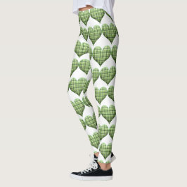 Cooles grünes Weiß Herz St.Patrick's Day Holiday Leggings