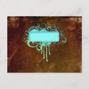 Cooles Grunge Monogram Kupferfarben Tropfen Gesche Postkarte
