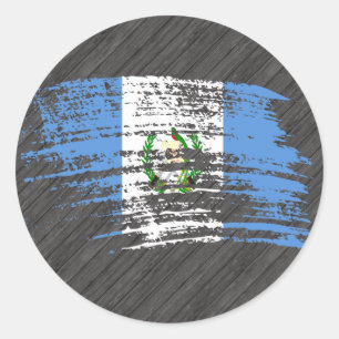 Cooles guatemaltekisches Flaggendesign Runder Aufkleber