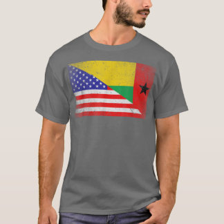 Cooles Guinea-Bissau Flag USA Flag Patriotic T-Shirt