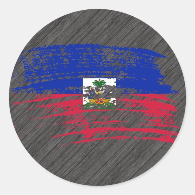 Cooles haitianisches Flaggendesign Runder Aufkleber (Vorderseite)
