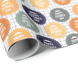 Cooles Happy Father's Day Kachelmuster Geschenkpapier