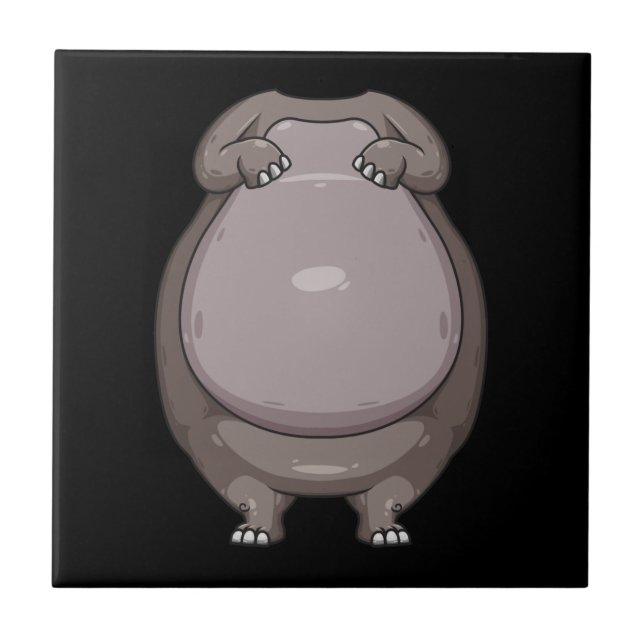 Cooles Headless Hippo Halloween Kostüm Funny Lazy Fliese (Vorderseite)