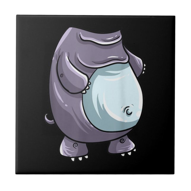Cooles Headless Hippo Halloween Kostüm Funny Lazy Fliese (Vorderseite)