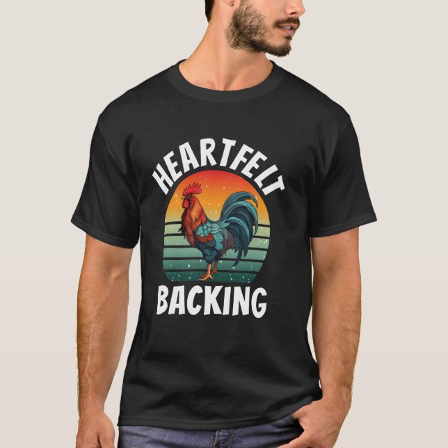 Cooles Heartfelt Backen Huhn Rooster Bauer Menü T-Shirt (Vorderseite)