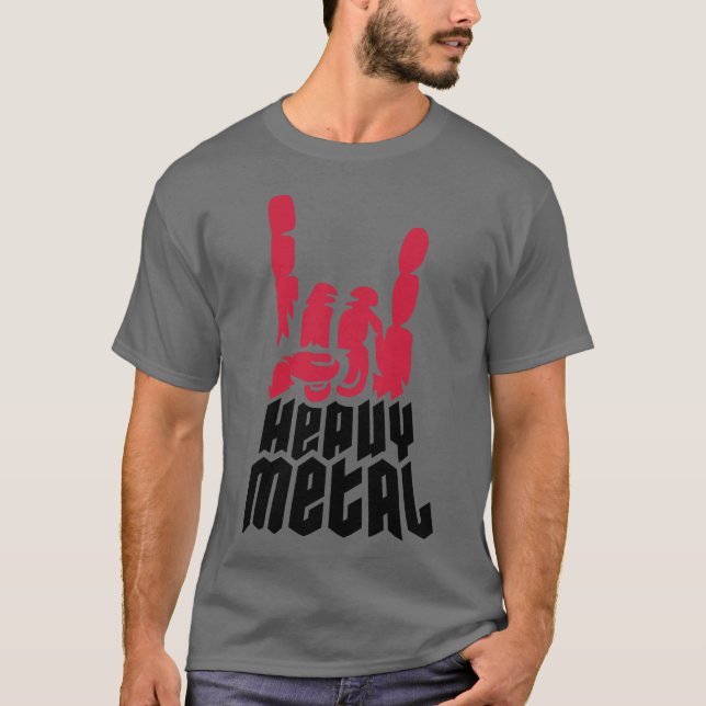 Cooles Heavy-Metal-Retro T-Shirt (Vorderseite)