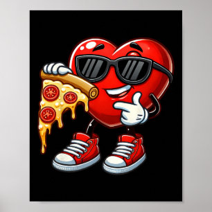 Cooles Herz essen Pizza Valentine Funny Febru Poster
