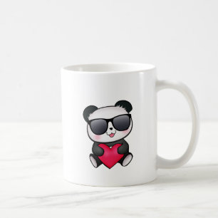 Cooles Herz Panda-Bärn-Sonnenbrillenvalentines Tasse