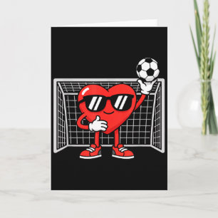 Cooles Herz spielt Fußball Kinder Valentinstag Tor Karte