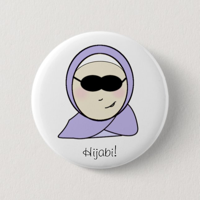 Cooles Hijabi - islamisches moslemisches Mädchen Button (Vorderseite)