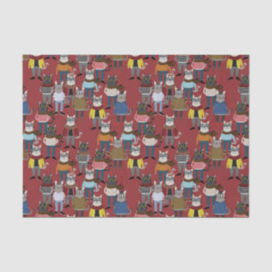 Cooles Hipster-Katzen-Muster Seidenpapier