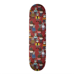 Cooles Hipster-Katzen-Muster Skateboard