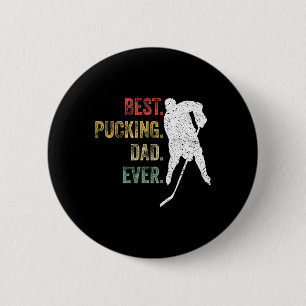Cooles Hockey-Vater-Geschenk Lustiger Bester Pucki Button