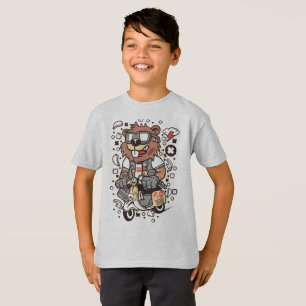 Cooles Holzfäller Biber Kinder T-Shirt - Künstleri