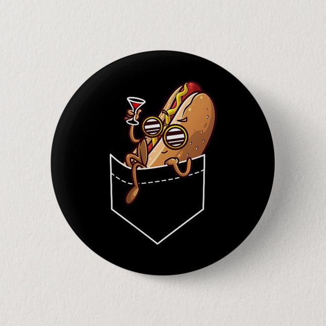 Cooles Hot Dog Design für Männer Frauen Kinder Button (Vorderseite)