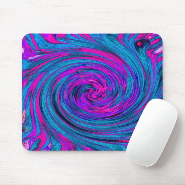 Cooles Hot Pink, Lila und Abstraktes Retro Mousepad (Mit Mouse)