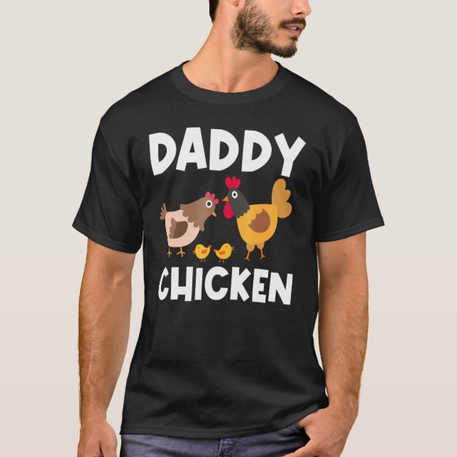 Cooles Huhn für Männer Vater Rooster Hen Chicks Po T-Shirt (Vorderseite)