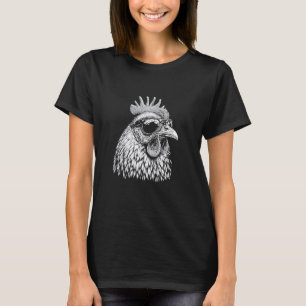 Cooles Huhn mit Sonnenbrille, Hipster-Hahn B T-Shirt