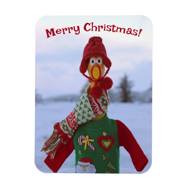 Cooles Hühnchen in Ugly Weihnachten Sweater Magne! Magnet (Vertikal)