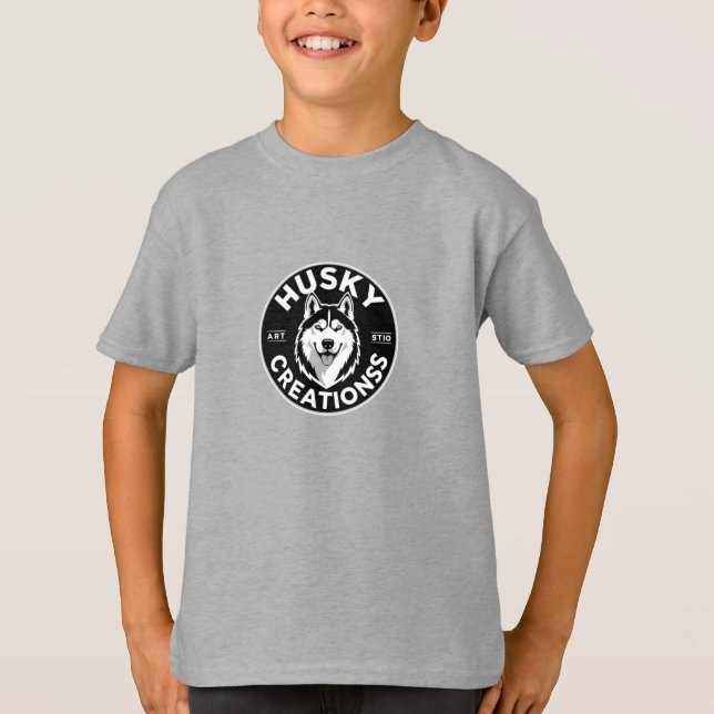 Cooles Husky Dog Logo-T-Shirt T-Shirt (Vorderseite)