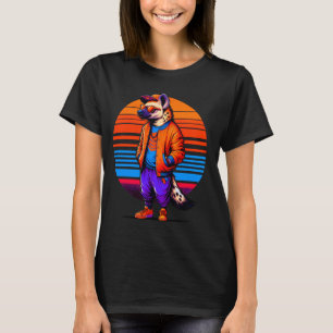 Cooles Hyena Modernes Urban Style Sunset Retro Art T-Shirt