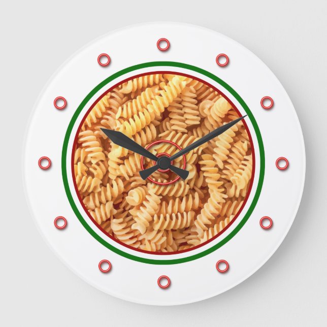 Cooles italienisches Theme Pasta Novelty Kitchen U Große Wanduhr (Vorderseite)