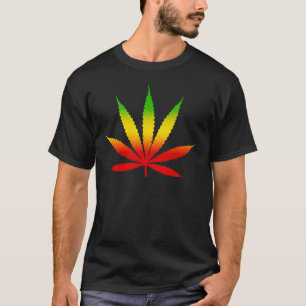 Cooles jamaikanisches FarbReggae Rasta Blatt T-Shirt