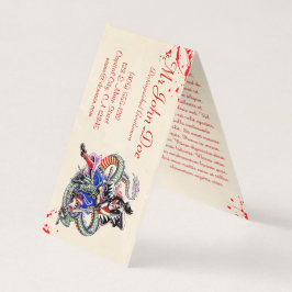 Cooles japanisches Drachen Samurai Kampf Tattoo Visitenkarten